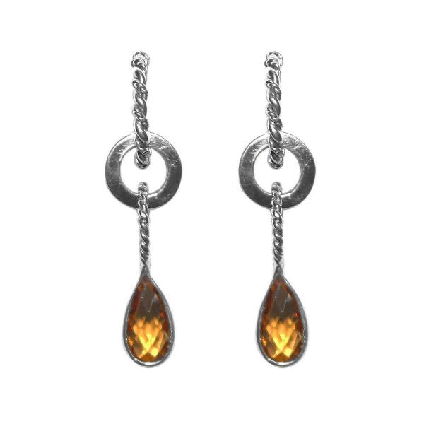 AE-1060-CT Sterling Silver Earring With Citrine Q. Jewelry Bali Designs Inc 