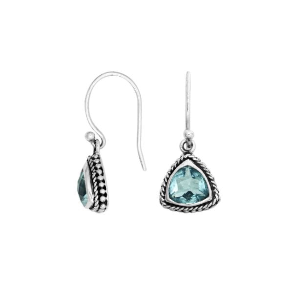 AE-1123-BT Sterling Silver Earring With Blue Topaz Jewelry Bali Designs Inc 