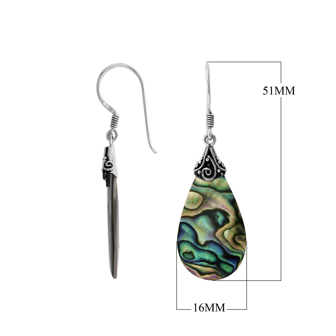 AE-1125-AB Sterling Silver Earring With Abalone Shell Jewelry Bali Designs Inc 