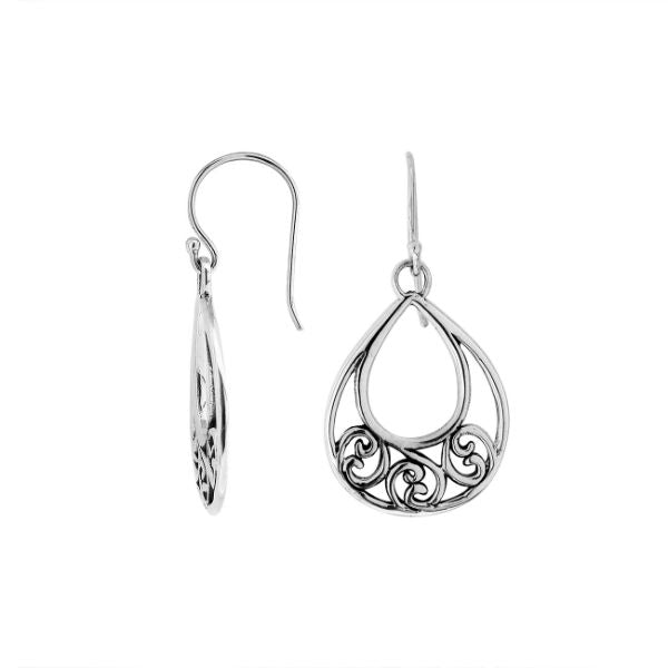 AE-1141-S Sterling Silver Earring With Plain Silver Jewelry Bali Designs Inc 