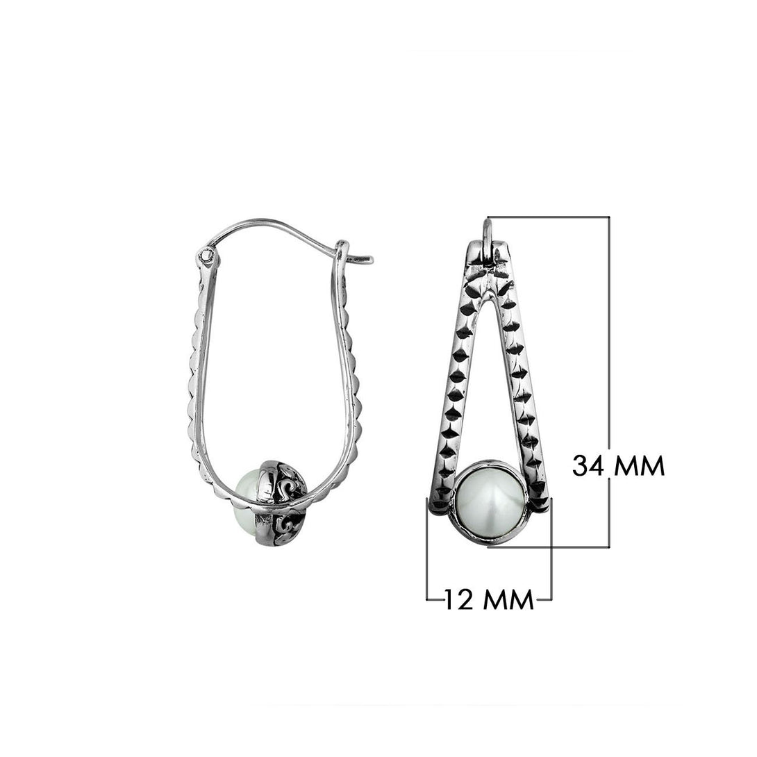 AE-1158-PE Sterling Silver Earring With Pearl Jewelry Bali Designs Inc 