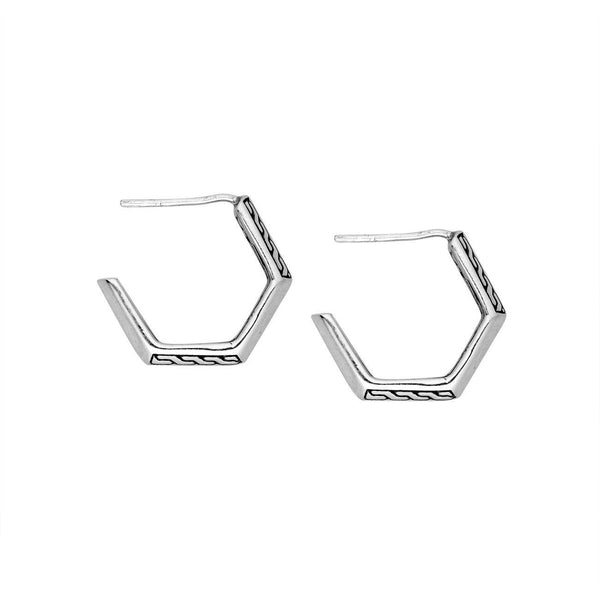 AE-1166-S Sterling Silver Earring With Plain Silver Jewelry Bali Designs Inc 