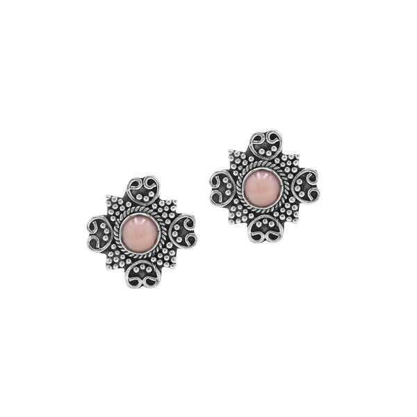 AE-1195-P.OP Sterling Silver Earring With Pink Pearl Jewelry Bali Designs Inc 