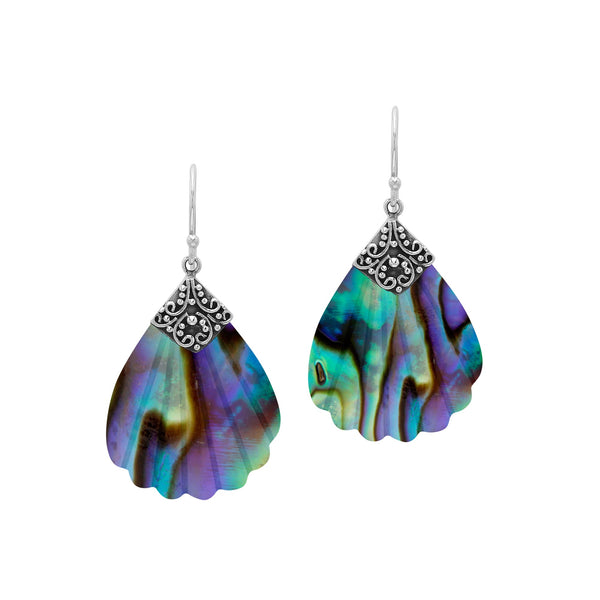 AE-1200-AB Sterling Silver Earring With Abalone Shell Jewelry Bali Designs Inc 