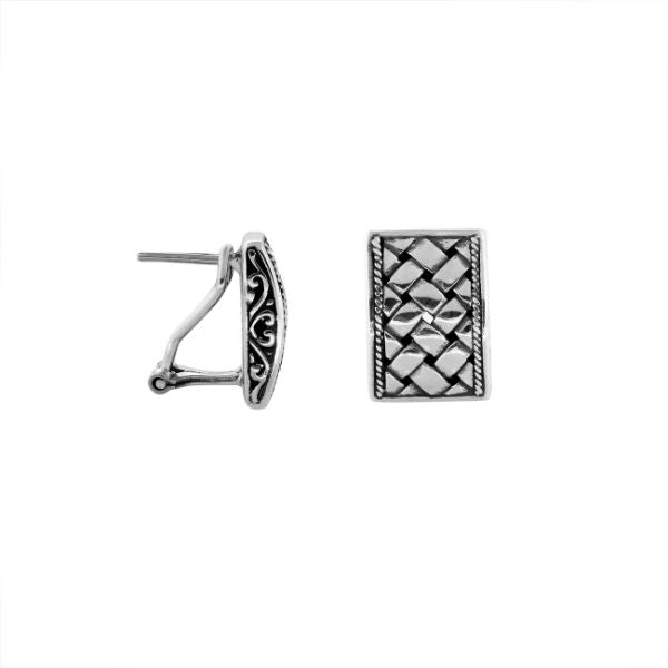 AE-6177-S Sterling Silver Beautiful Simple Designer Earring With Plain Silver Jewelry Bali Designs Inc 