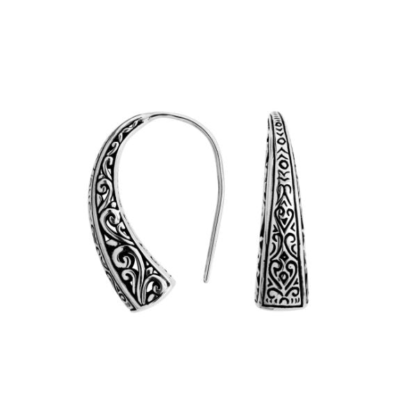 AE-6192-S Sterling Silver Earring With Plain Silver Jewelry Bali Designs Inc 