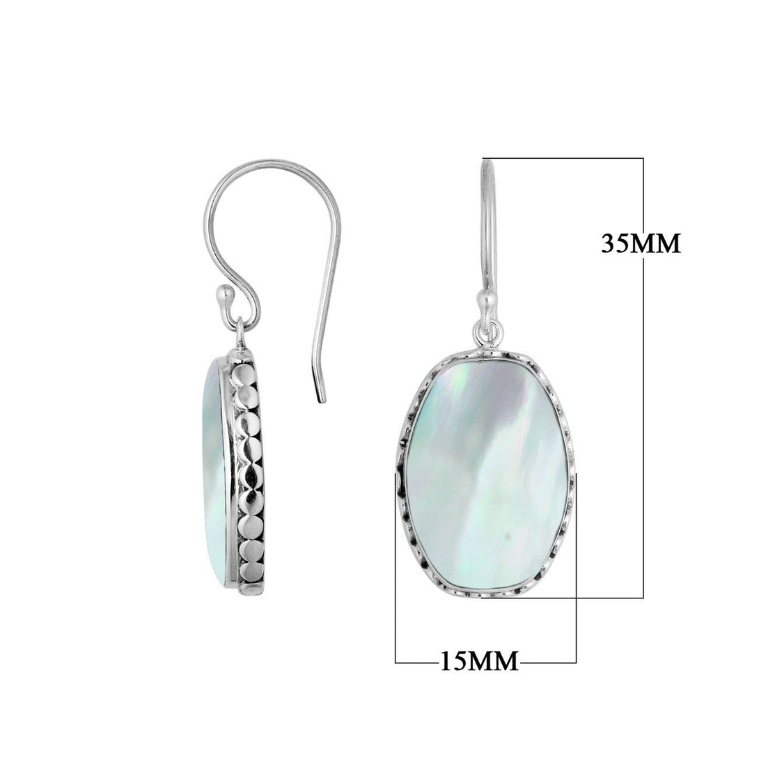 AE-6214-MOP Sterling Silver Earring With Mother Of Pearl Jewelry Bali Designs Inc 