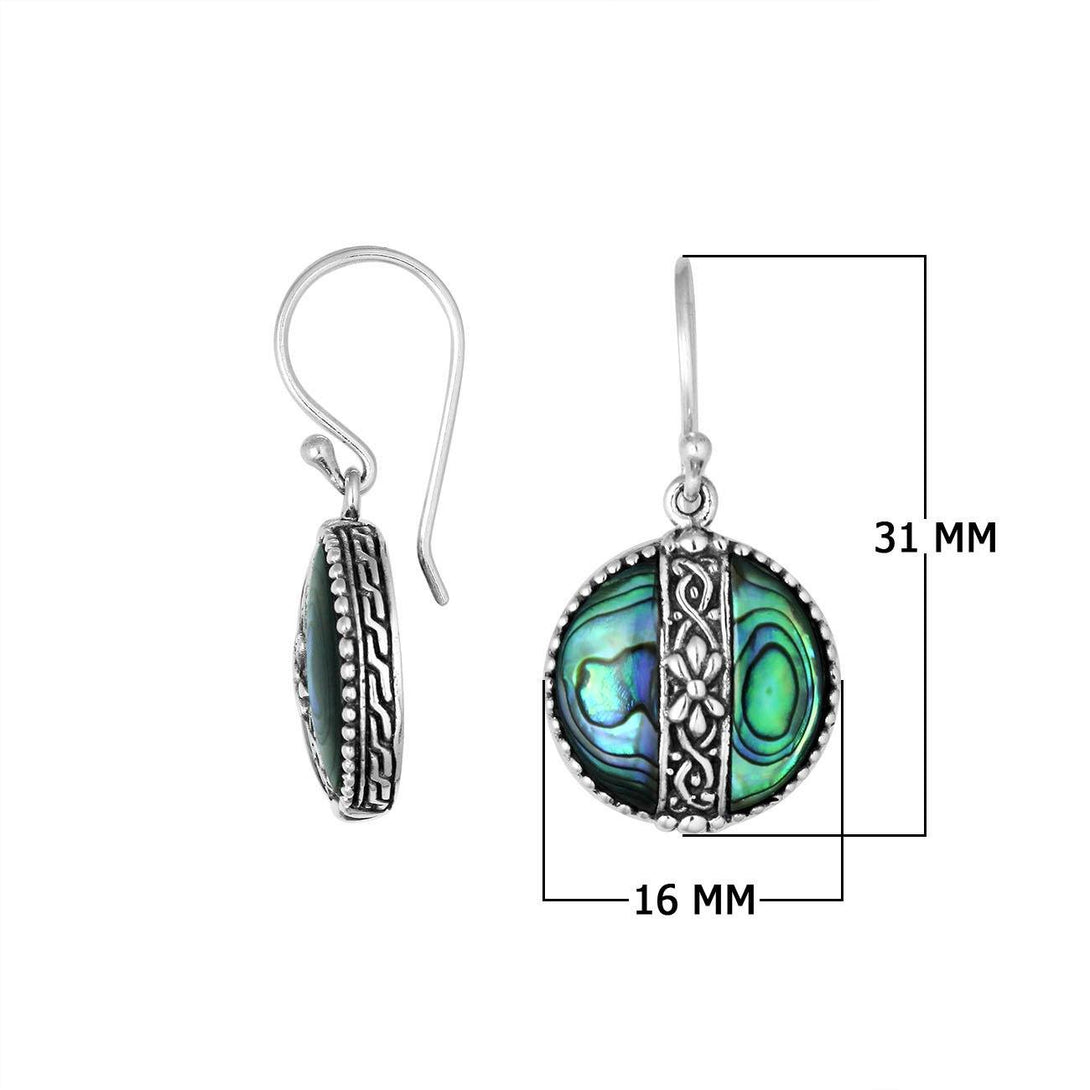 AE-6265-AB Sterling Silver Earring With Abalone Shell Jewelry Bali Designs Inc 