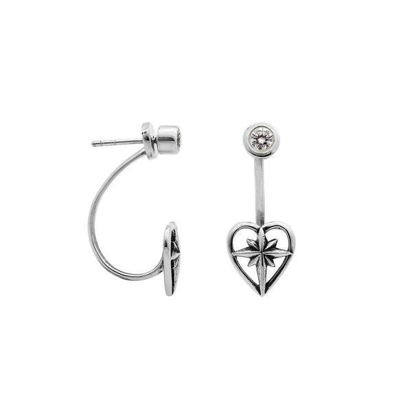 AE-6300-S Sterling Silver Beautiful Designer Earring With Plain Silver Jewelry Bali Designs Inc 