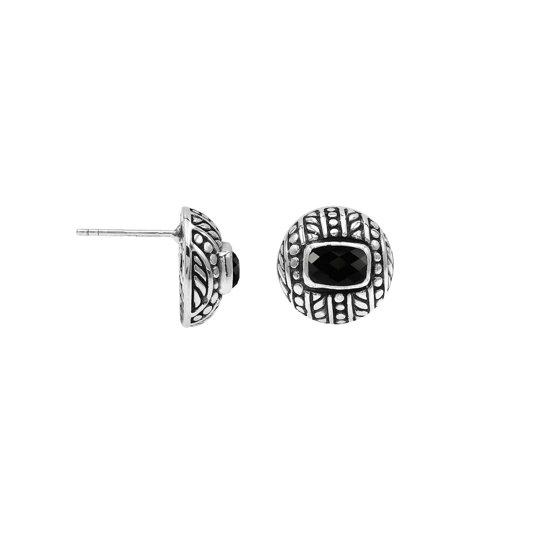 AE-6322-OX Sterling Silver Earring With Black Onyx Jewelry Bali Designs Inc 