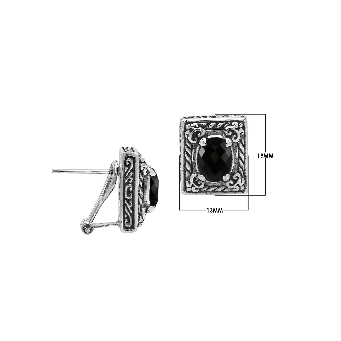 AE-6324-OX Sterling Silver Earring With Black Onyx Jewelry Bali Designs Inc 