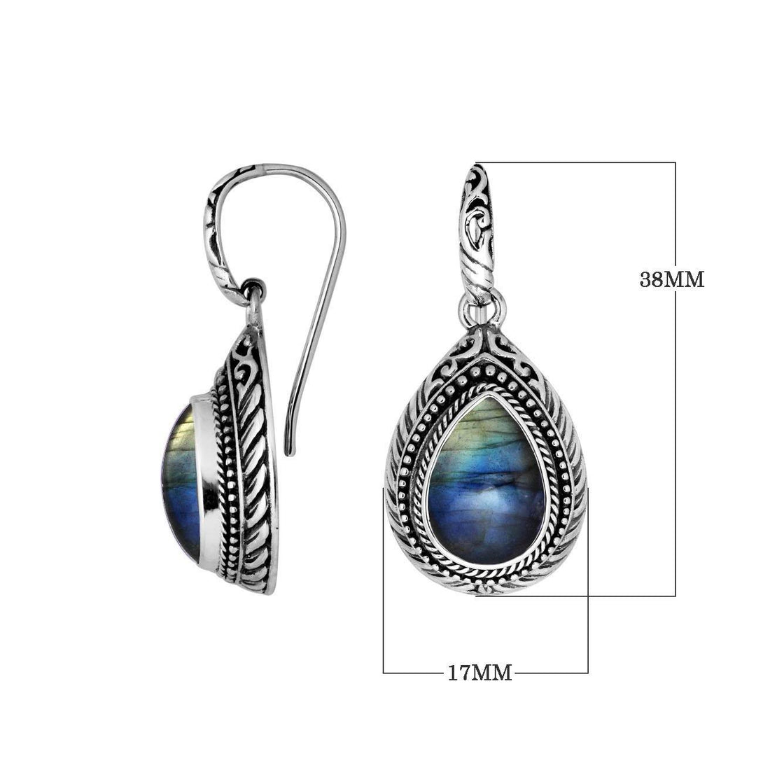 AE-8028-LB Sterling Silver Earring With Labradorite Jewelry Bali Designs Inc 