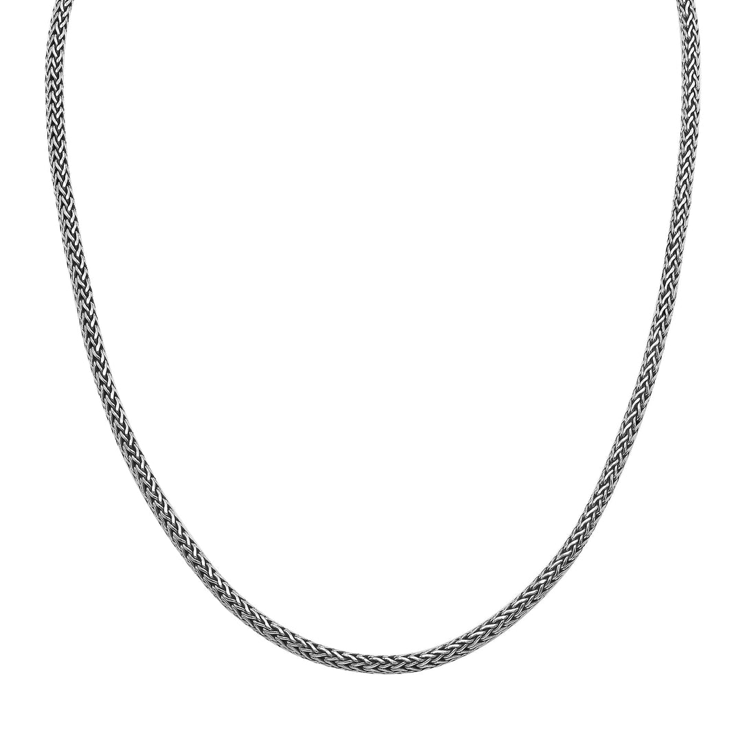 AN-1122-CZB-16" Sterling Silver Necklace With Black Cubic Zirconia Jewelry Bali Designs Inc 