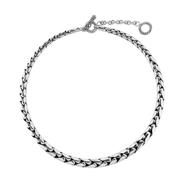 AN-6272-S-16" Sterling Silver Bali Hand Crafted Chain 7MM Graduated Necklace Jewelry Bali Designs Inc 