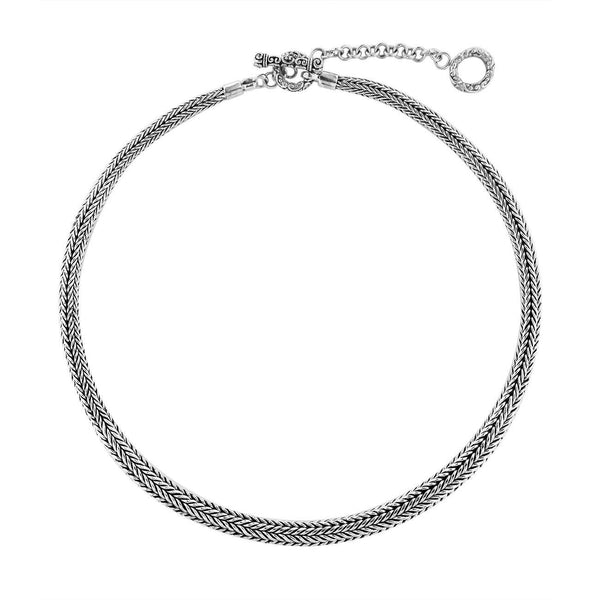 AN-6277-S-16" Sterling Silver Bali Hand Crafted Chain 6MM Graduated Necklace Jewelry Bali Designs Inc 