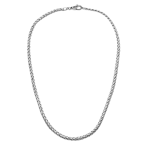 AN-6334-S-3x5MM-16" Bali Hand Crafted Sterling Silver Chain With Lobster Jewelry Bali Designs Inc 