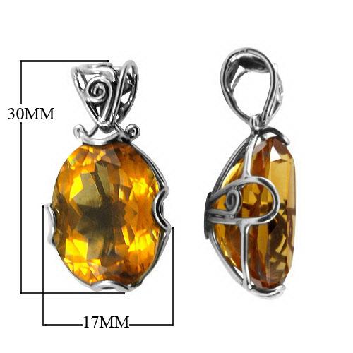 AP-6068-CT Sterling Silver Pendant With Citrine Q. Jewelry Bali Designs Inc 