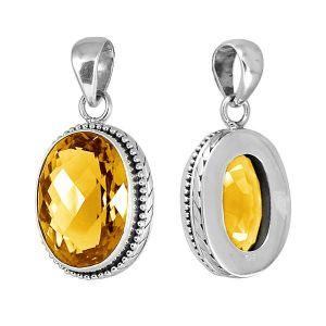 AP-6071-CT Sterling Silver Pendant With Citrine Q. Jewelry Bali Designs Inc 