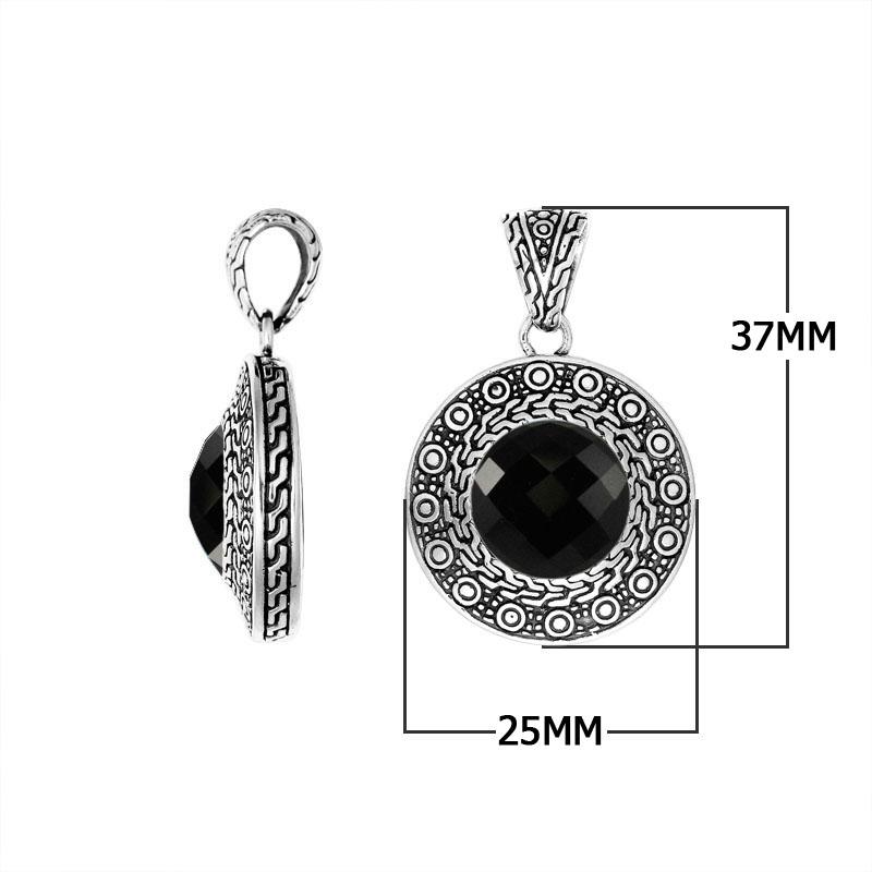 AP-6147-OX Sterling Silver Pendant With Black Onyx Jewelry Bali Designs Inc 