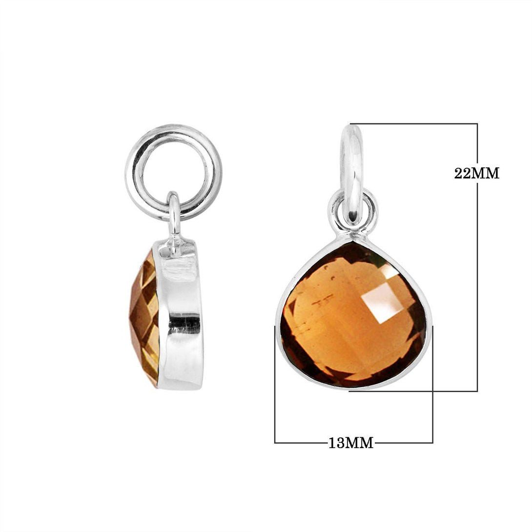 AP-6159-CT Sterling Silver Pear Shape Pendant With Citrine Q. Jewelry Bali Designs Inc 