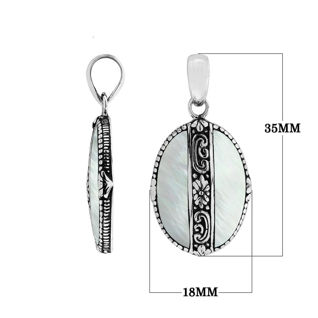 AP-6266-MOP Sterling Silver Pendant With Mother Of Pearl Jewelry Bali Designs Inc 