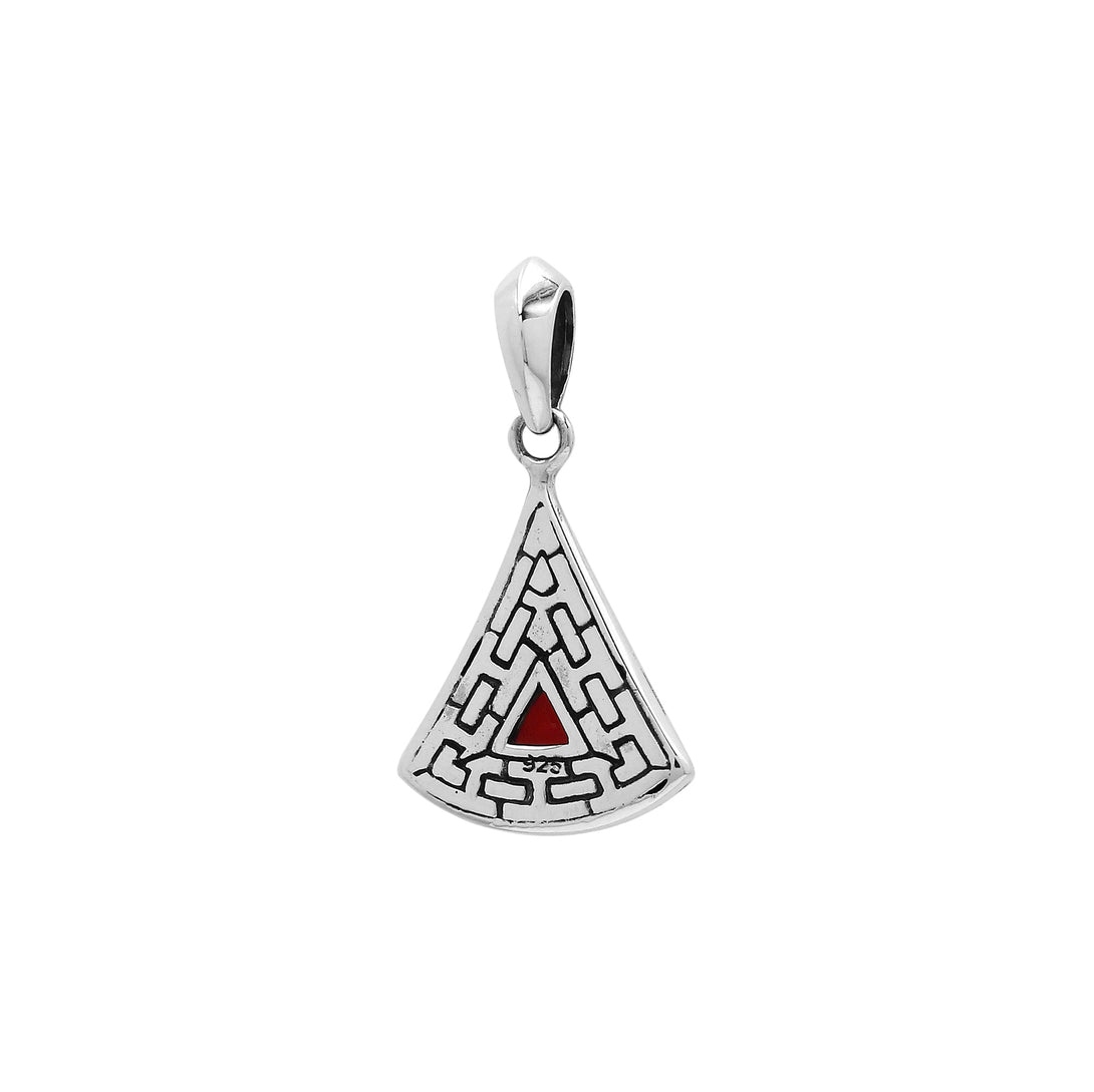 AP-6327-GA Sterling Silver Oval Shape Pendant With Garnet Quartz Jewelry Bali Designs Inc 