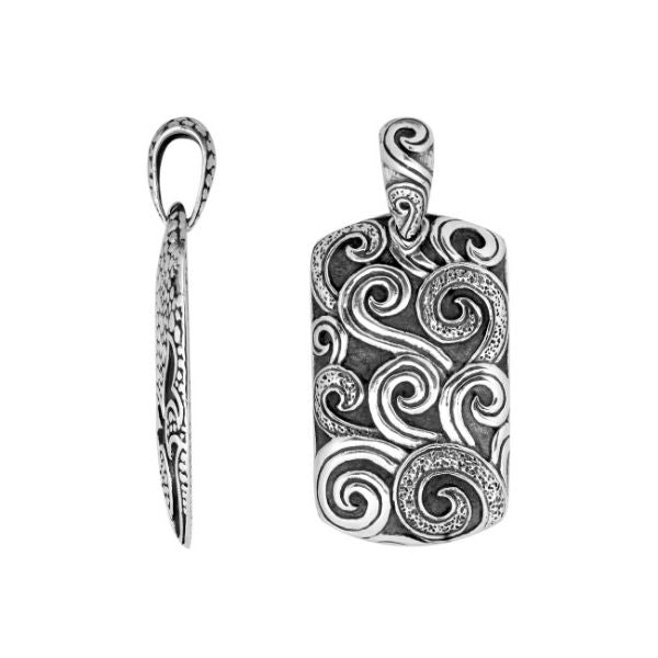 AP-9052-S Sterling Silver Designer Pendant With Plain Silver Jewelry Bali Designs Inc 