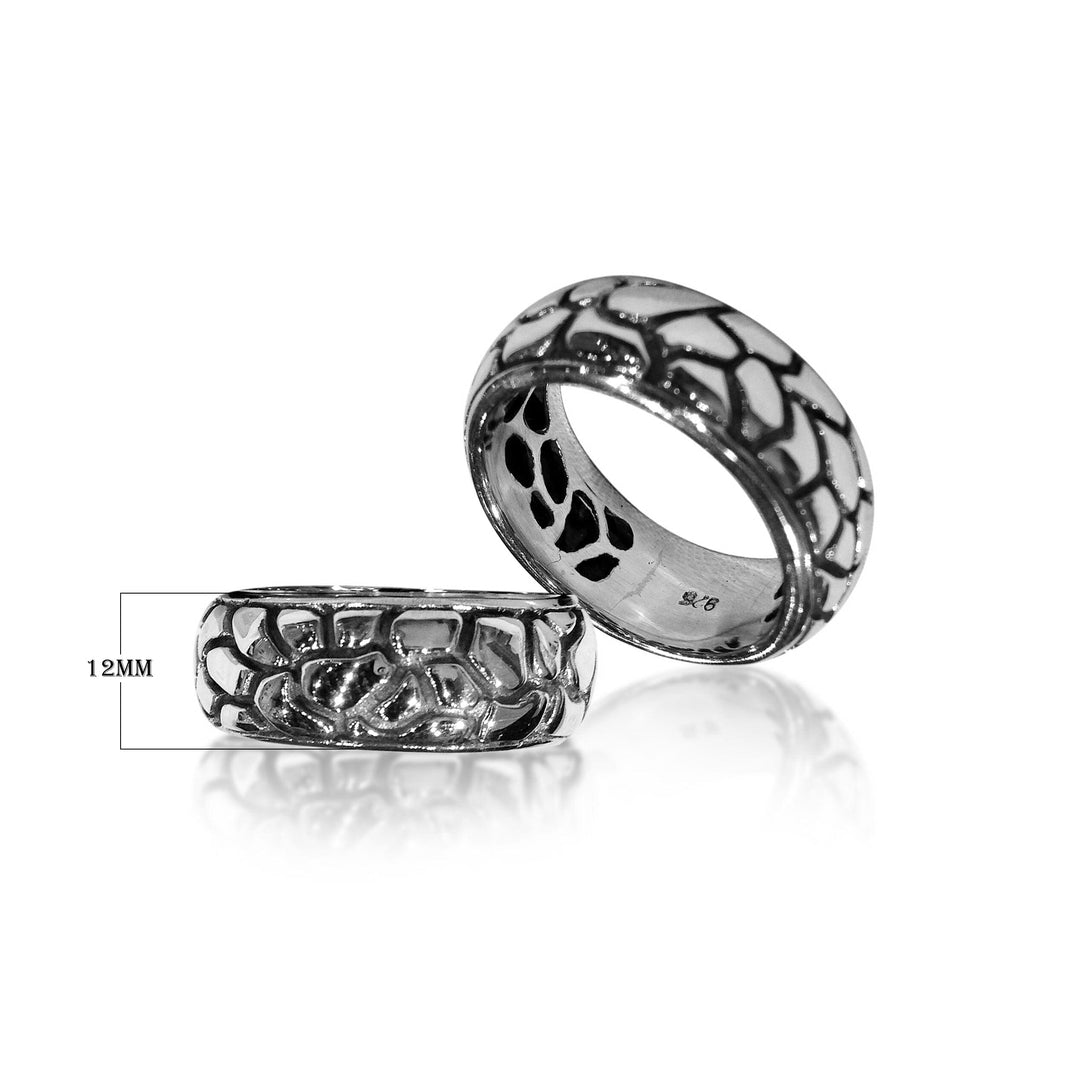 AR-1052-S-6 Sterling Silver Ring With Plain Silver Jewelry Bali Designs Inc 