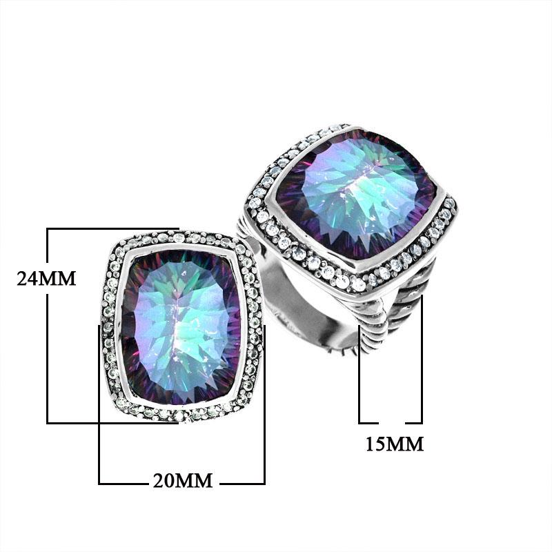 AR-1074-MT-7 Sterling Silver Ring With Mystic Quartz Jewelry Bali Designs Inc 