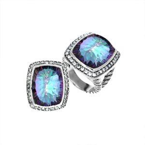 AR-1074-MT-7 Sterling Silver Ring With Mystic Quartz Jewelry Bali Designs Inc 