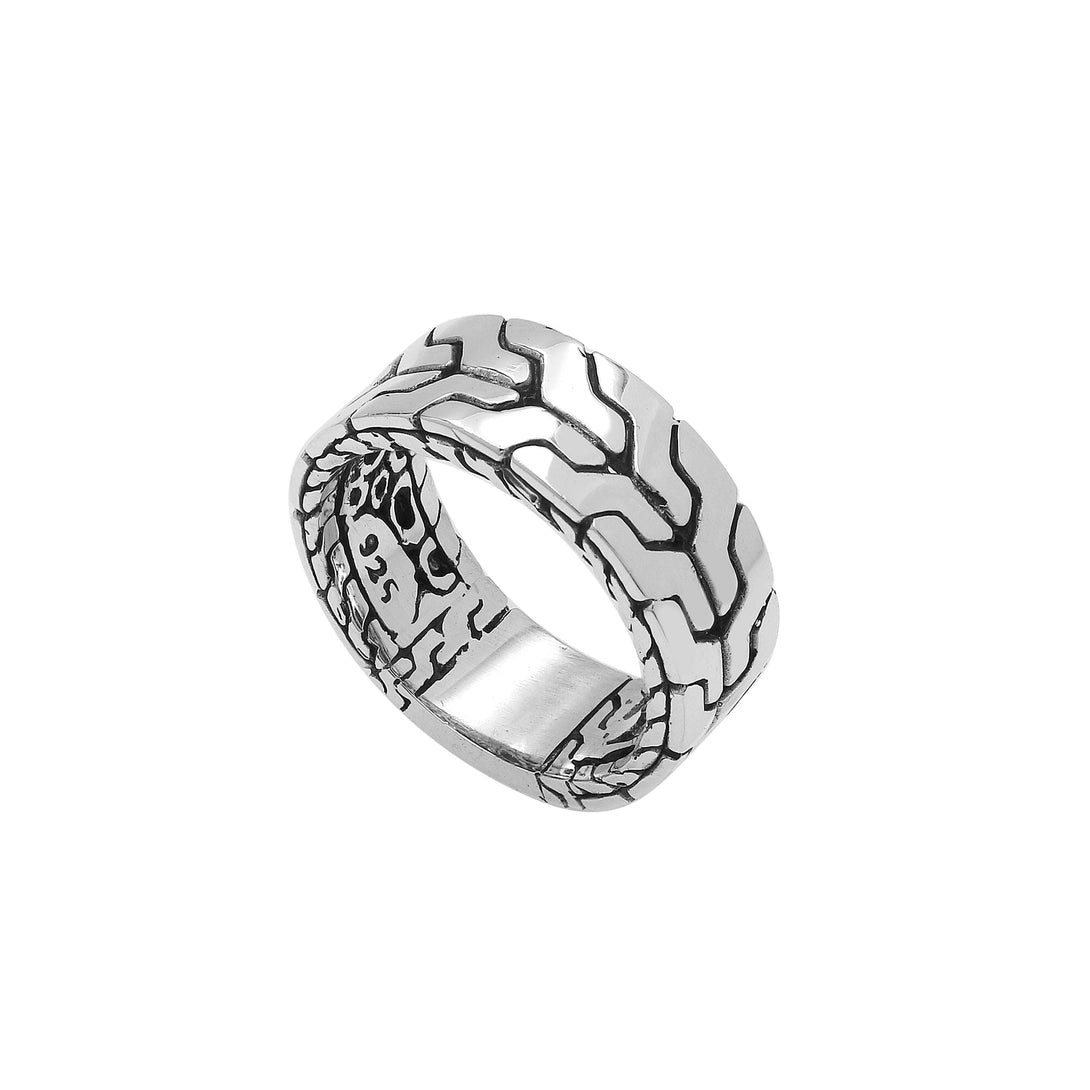 AR-1112-S-10 Sterling Silver Ring With Plain Silver Jewelry Bali Designs Inc 