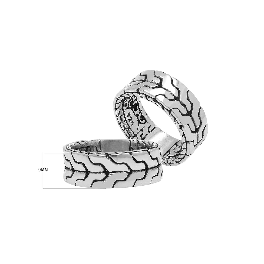 AR-1112-S-10 Sterling Silver Ring With Plain Silver Jewelry Bali Designs Inc 