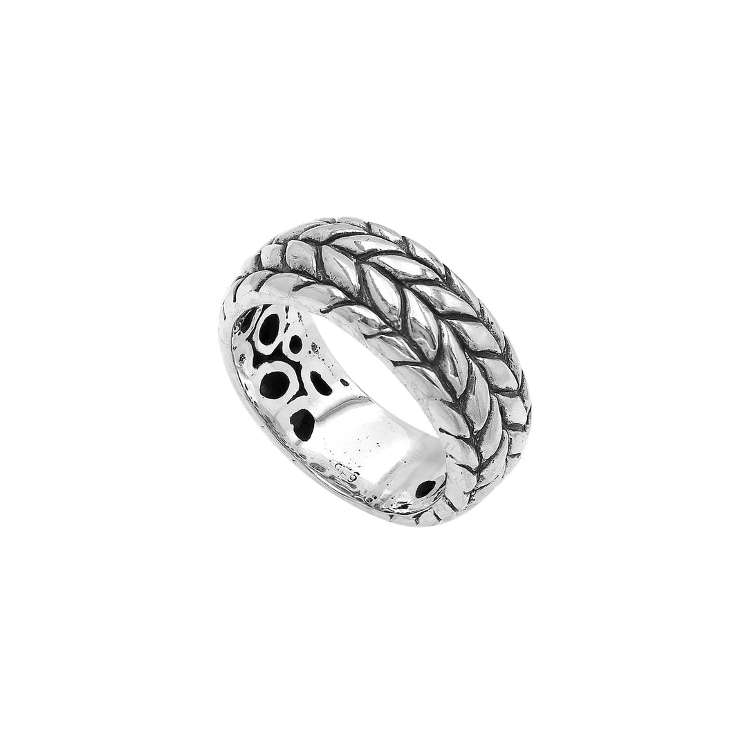 AR-1116-S-10 Sterling Silver Ring With Plain Silver Jewelry Bali Designs Inc 