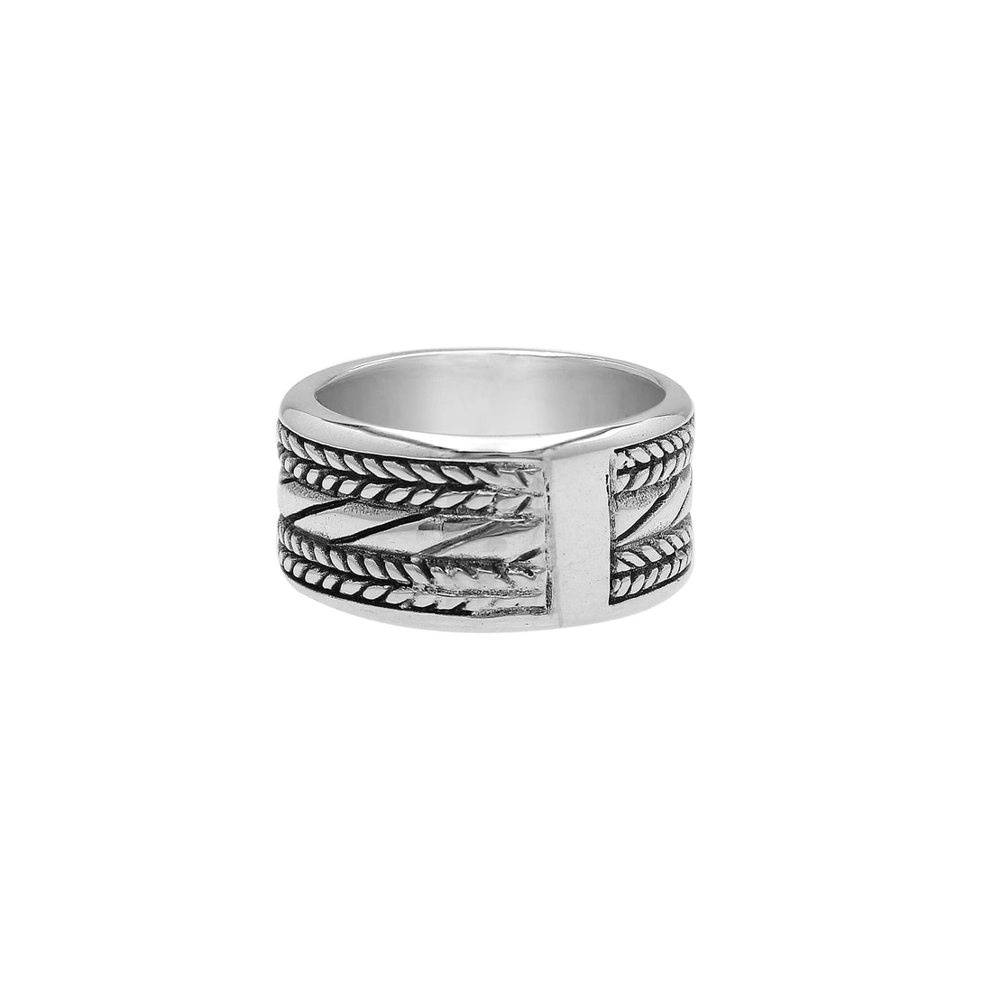 AR-1124-S-10 Sterling Silver Ring With Plain Silver Jewelry Bali Designs Inc 