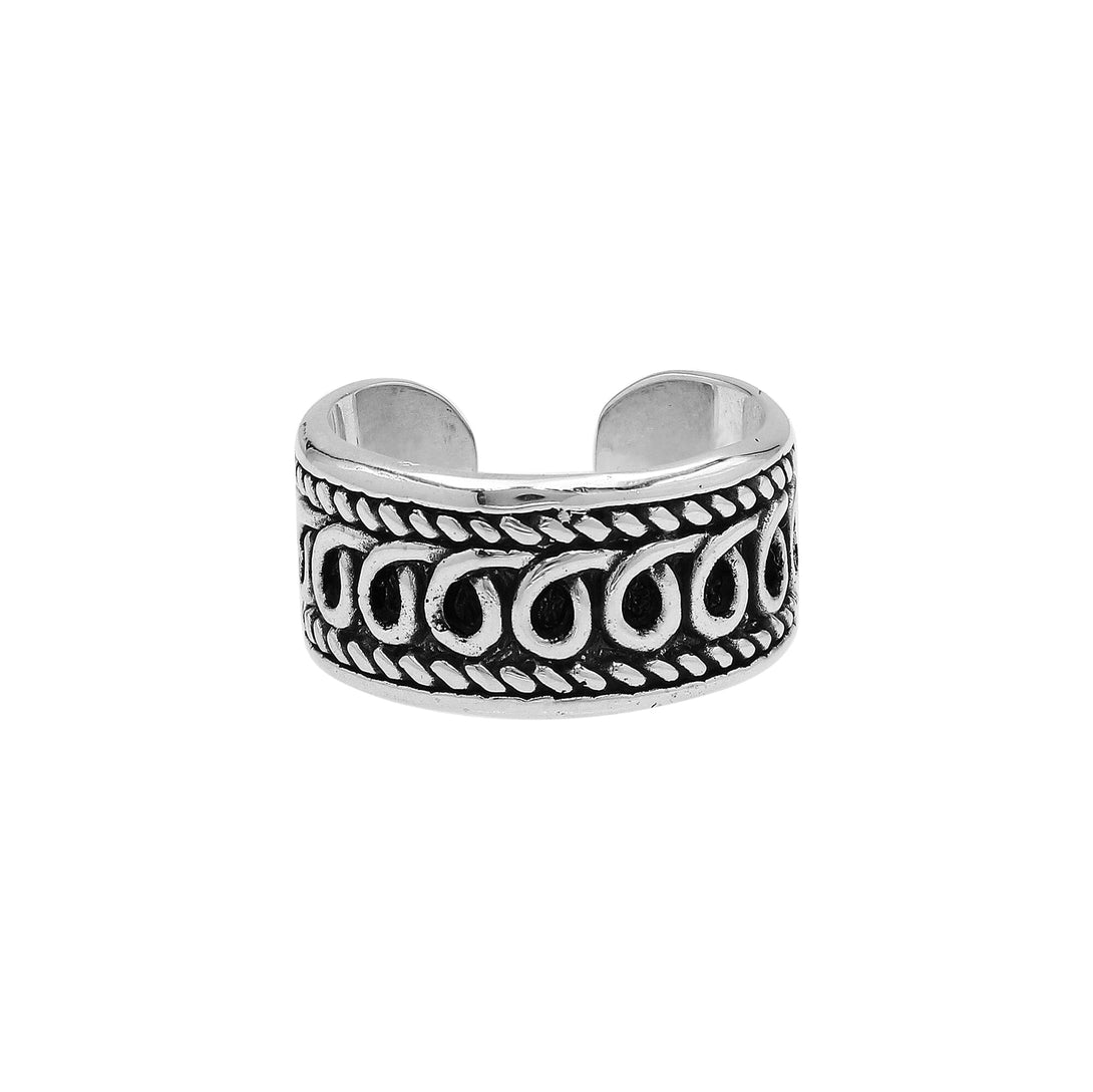 AR-1126-S-10 Sterling Silver Ring With Plain Silver Jewelry Bali Designs Inc 