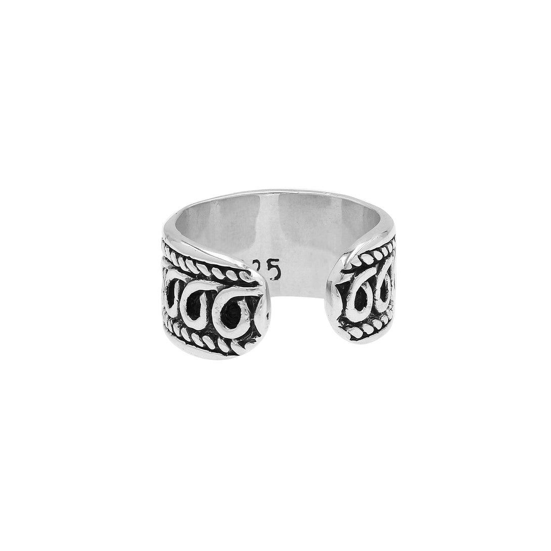 AR-1126-S-10 Sterling Silver Ring With Plain Silver Jewelry Bali Designs Inc 