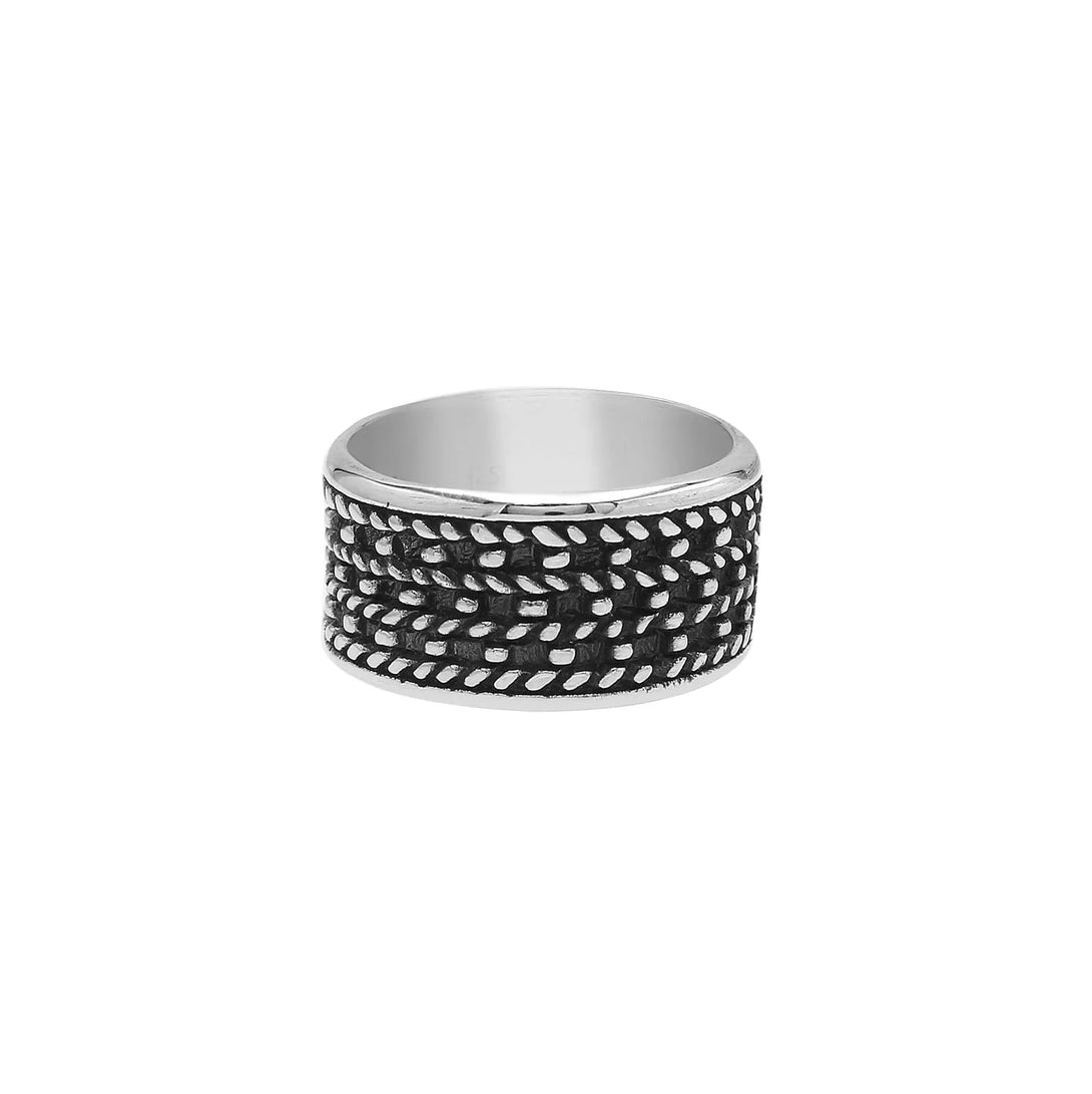 AR-1128-S-10 Sterling Silver Ring With Plain Silver Jewelry Bali Designs Inc 