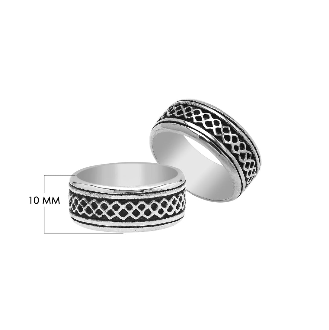 AR-1130-S-10 Sterling Silver Ring With Plain Silver Jewelry Bali Designs Inc 