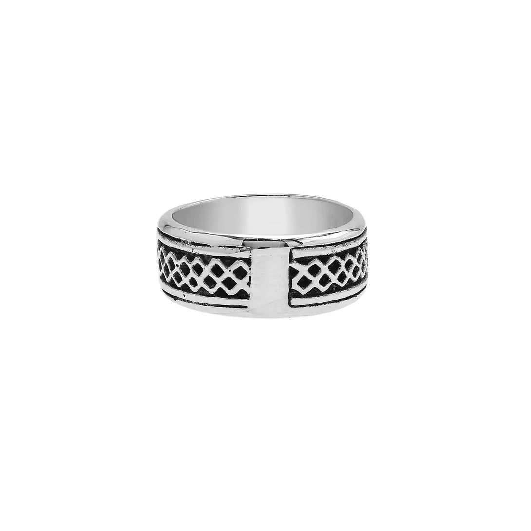 AR-1130-S-10 Sterling Silver Ring With Plain Silver Jewelry Bali Designs Inc 