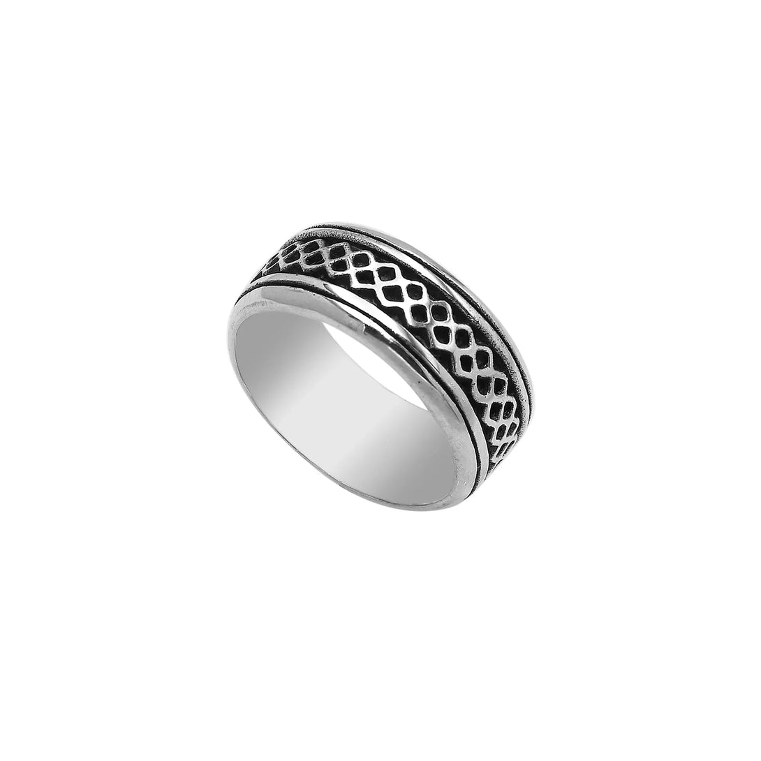 AR-1130-S-10 Sterling Silver Ring With Plain Silver Jewelry Bali Designs Inc 