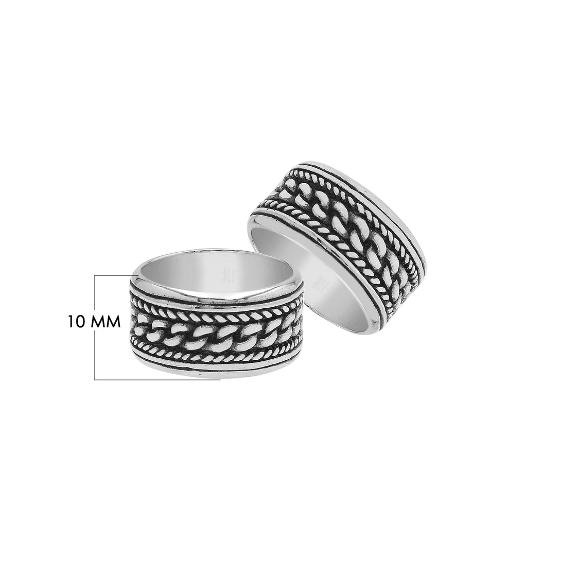 AR-1133-S-10 Sterling Silver Ring With Plain Silver Jewelry Bali Designs Inc 