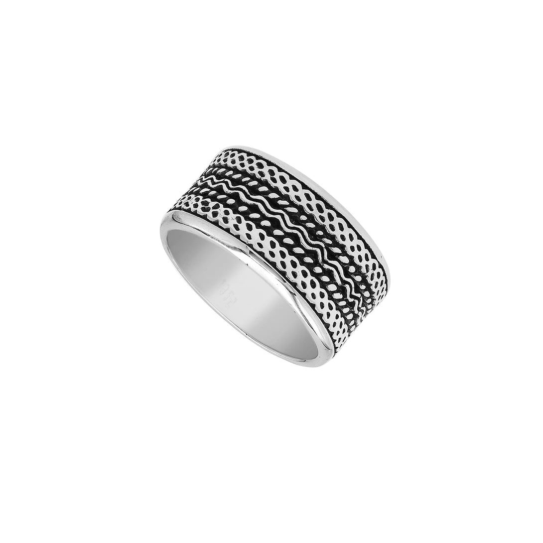 AR-1134-S-10 Sterling Silver Ring With Plain Silver Jewelry Bali Designs Inc 