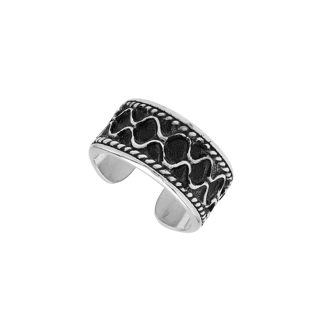 AR-1135-S-10 Sterling Silver Ring With Plain Silver Jewelry Bali Designs Inc 