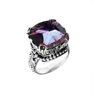 AR-6111-MT-7" Sterling Silver Ring With Mystic Quartz Jewelry Bali Designs Inc 