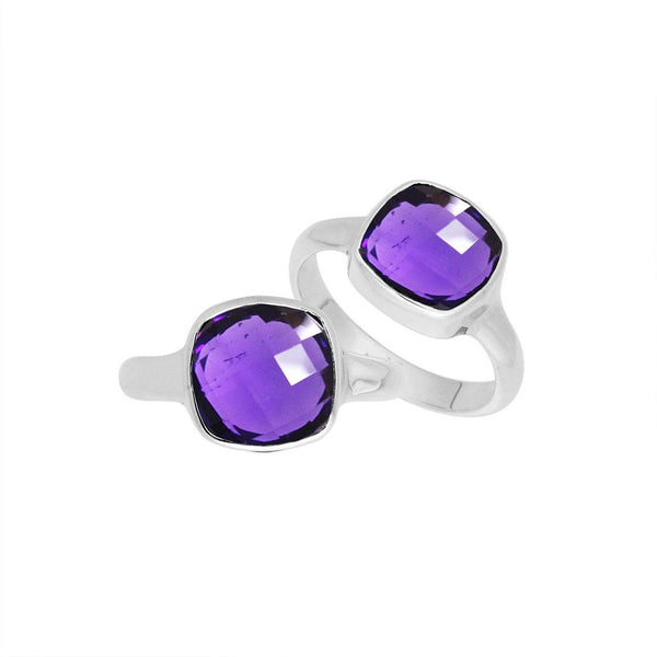 AR-6157-AM-6'' Sterling Silver Ring With Amethyst Q. Jewelry Bali Designs Inc 