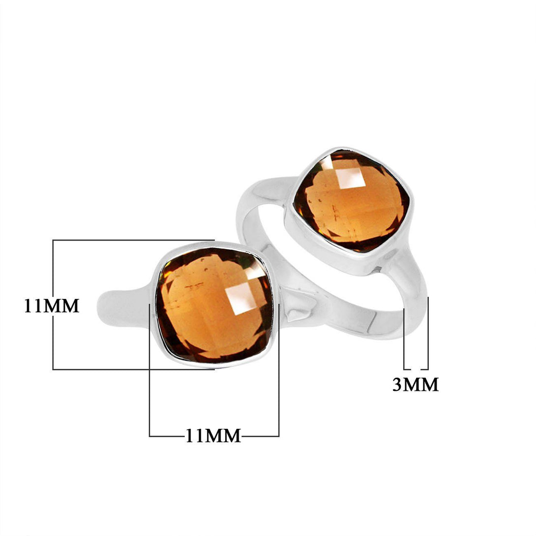 AR-6157-CT-6'' Sterling Silver Ring With Citrine Q. Jewelry Bali Designs Inc 