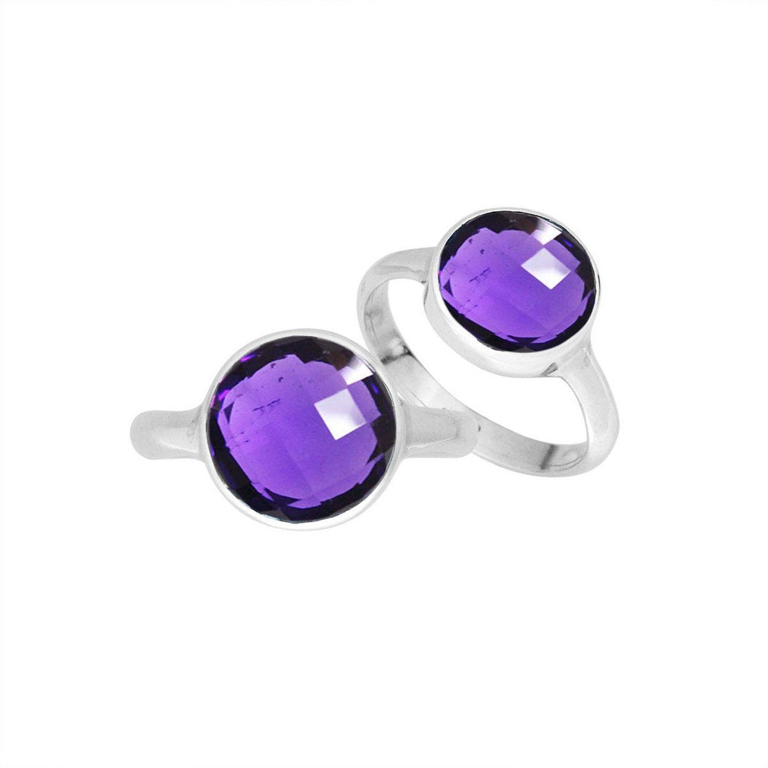 AR-6158-AM-6'' Sterling Silver Ring With Amethyst Q. Jewelry Bali Designs Inc 