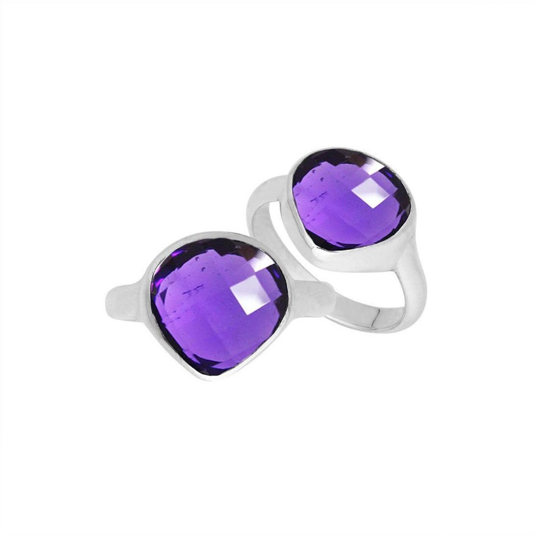 AR-6159-AM-6'' Sterling Silver Ring With Amethyst Q. Jewelry Bali Designs Inc 