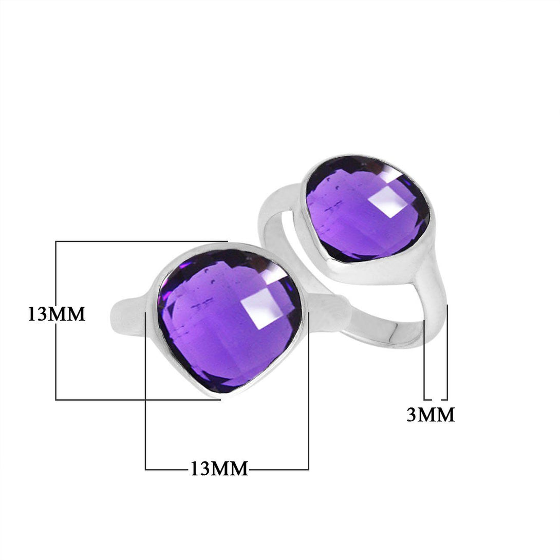 AR-6159-AM-6'' Sterling Silver Ring With Amethyst Q. Jewelry Bali Designs Inc 