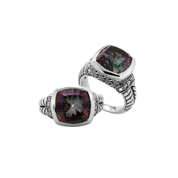 AR-6162-MT-6" Sterling Silver Ring With Mystic Quartz Jewelry Bali Designs Inc 